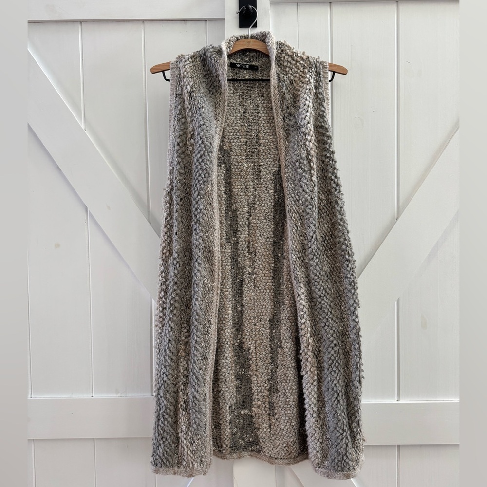 NIC+ZOE Textured Neutral Long Sweater Cardigan